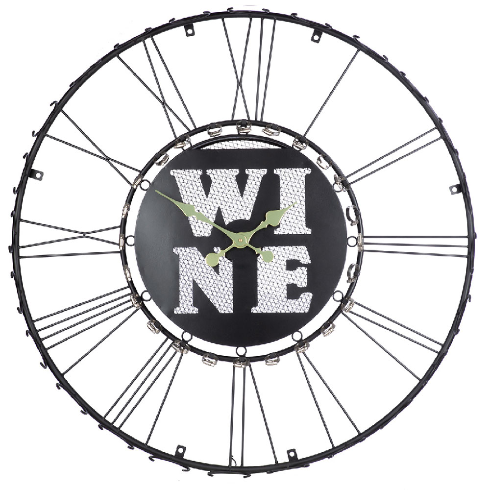 Daziro Iron Bottle Shape Round Wall Clock in Multicolour