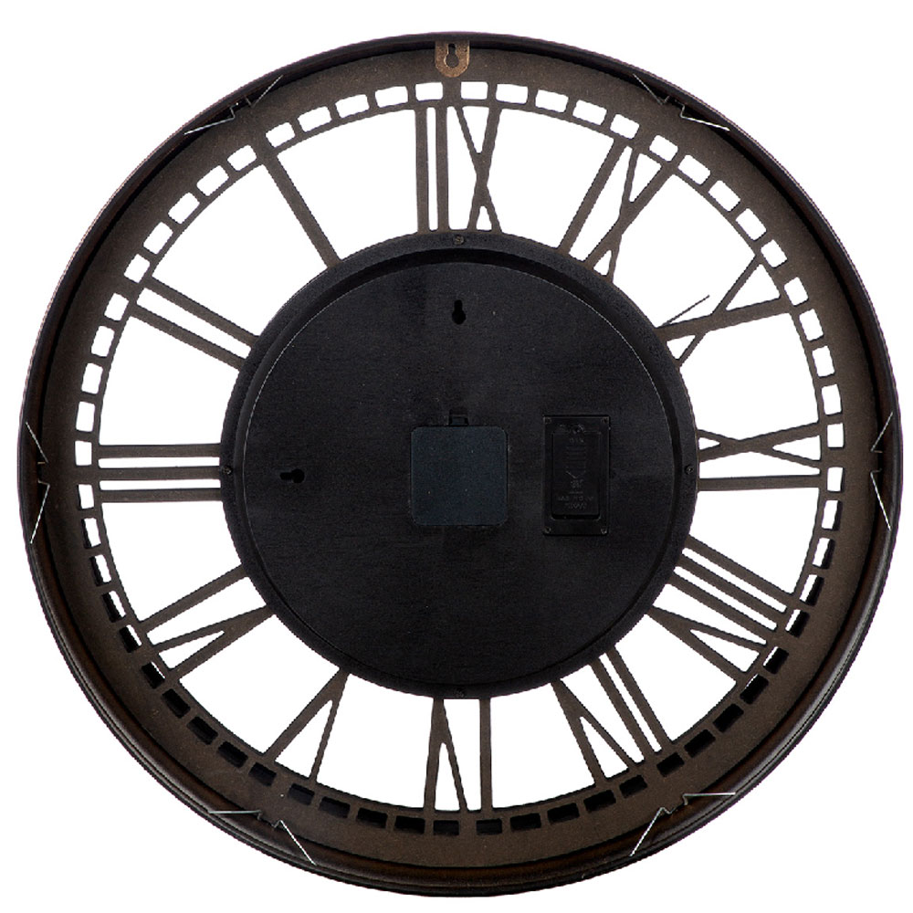 Daziro Metal Round Wall Clock in Black and Copper