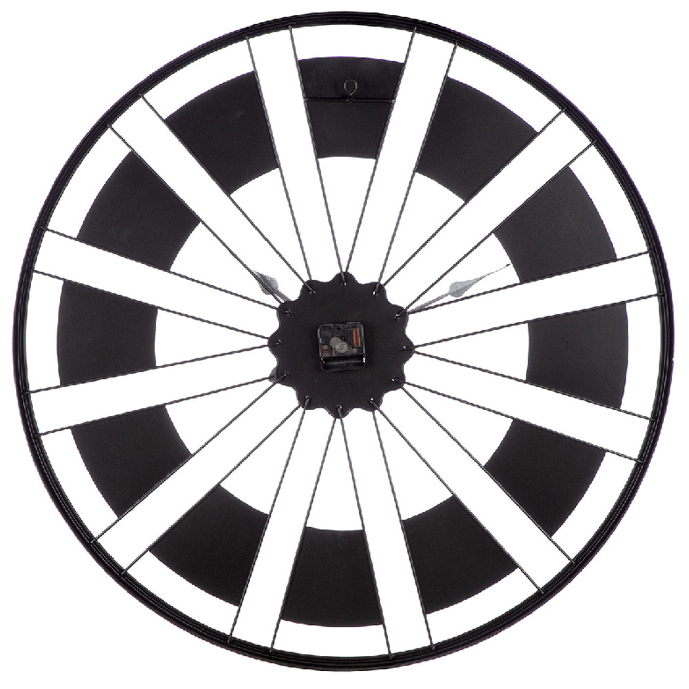 Daziro Metal Round Wall Clock in Black and Gold
