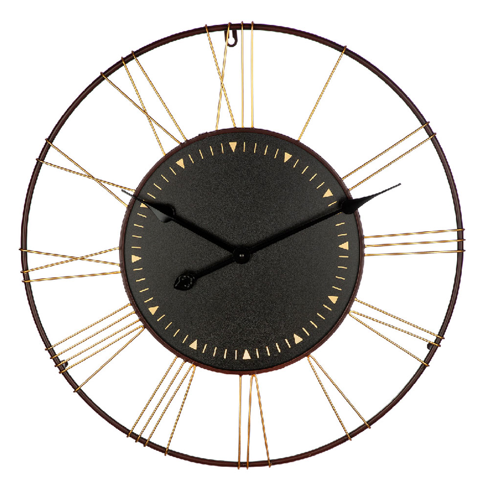 Daziro Metal Round Wall Clock in Black