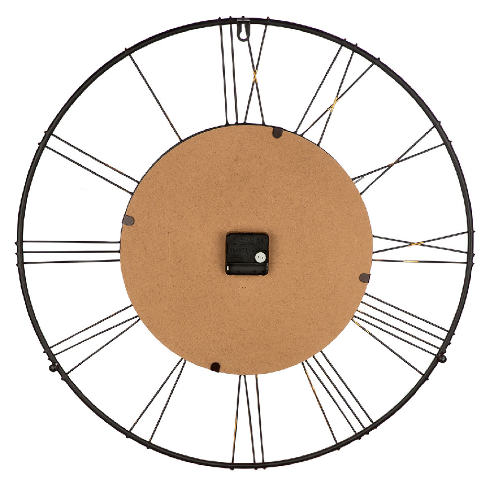 Daziro Metal Round Wall Clock in Black