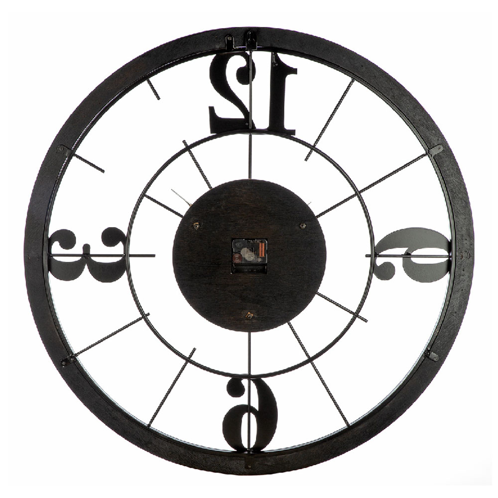 Daziro Metal Wall Clock in Black and Natural