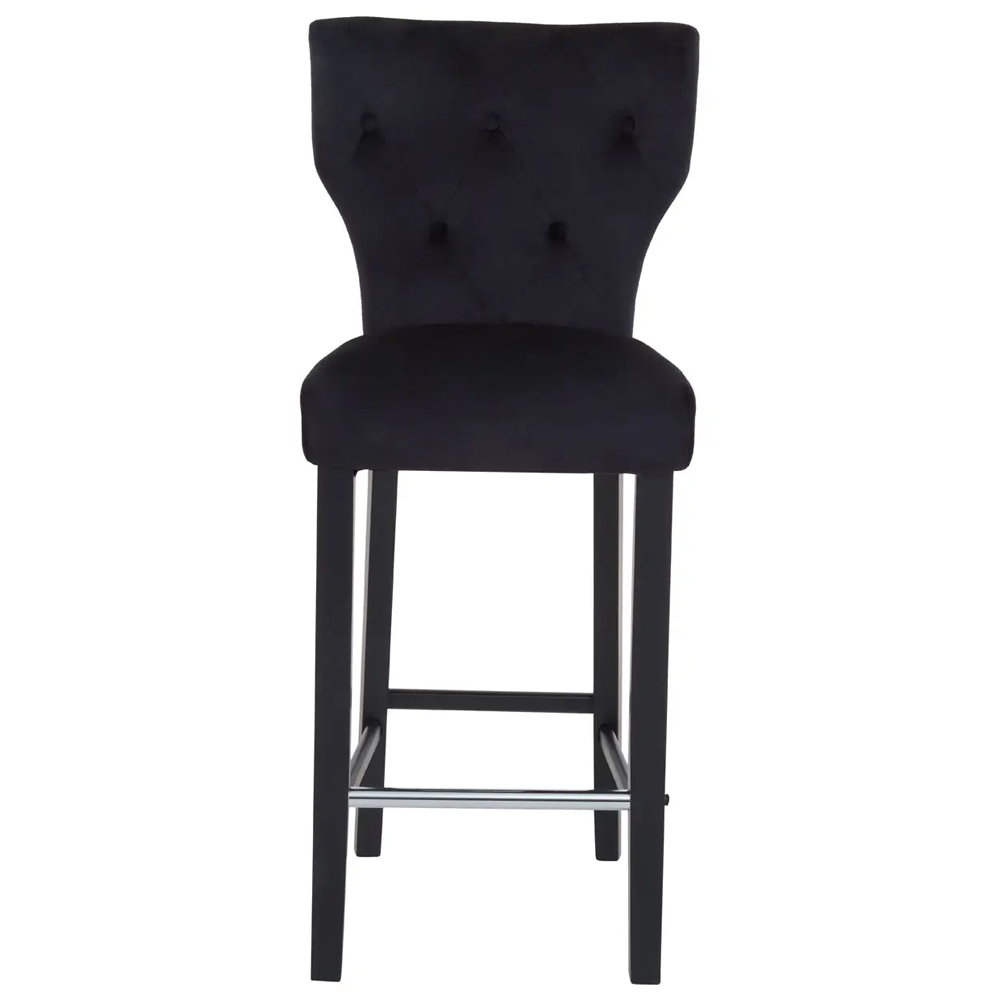 Deadwood Black Velvet Bar Stools In Pair