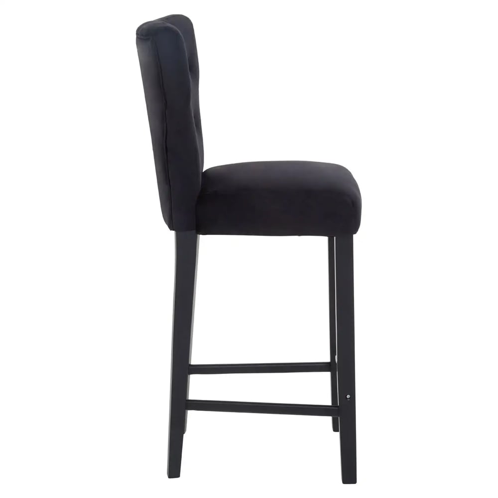 Deadwood Black Velvet Bar Stools In Pair