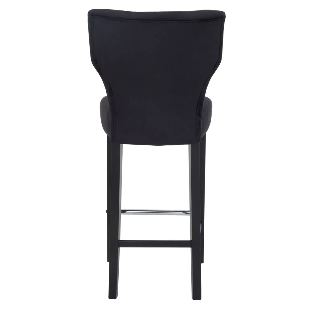 Deadwood Black Velvet Bar Stools In Pair