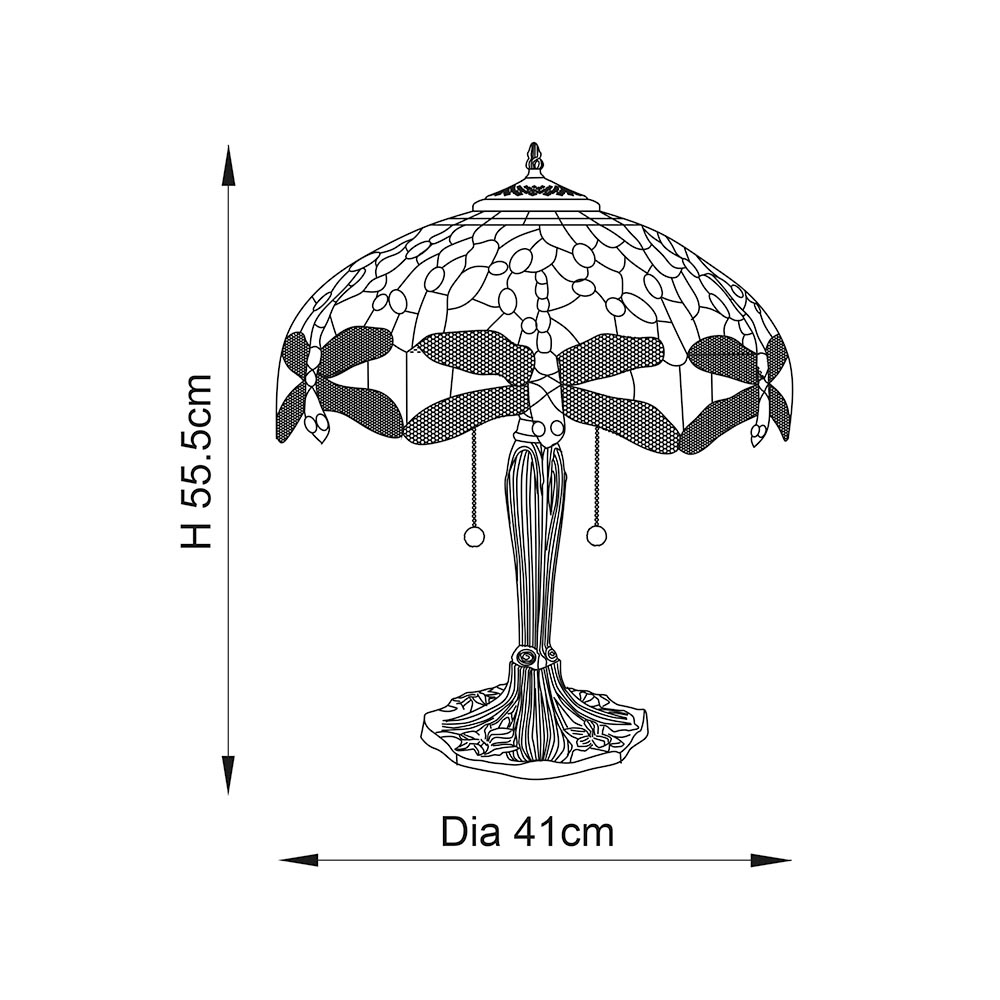Dearborn Tiffany Glass Table Lamp In Orange And Red