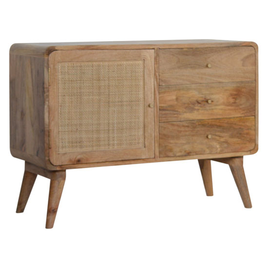 Read more about Debby wooden sideboard in oak ish woven design