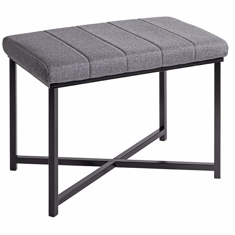 Decatur Fabric Hallway Seating Bench In Grey Black
