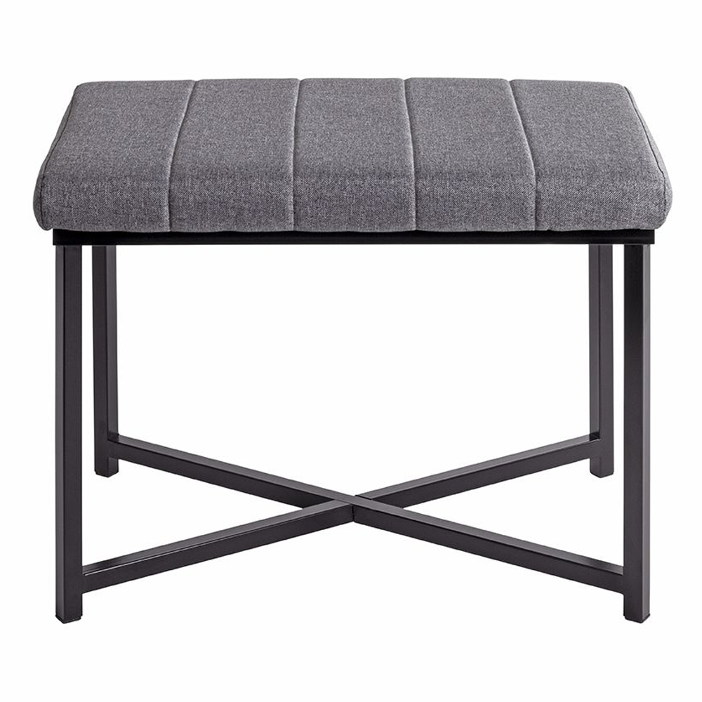 Decatur Fabric Hallway Seating Bench In Grey Black