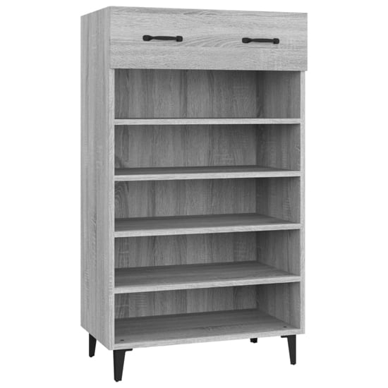 Decatur Wooden Shoe Storage Rack In Grey Sonoma Oak