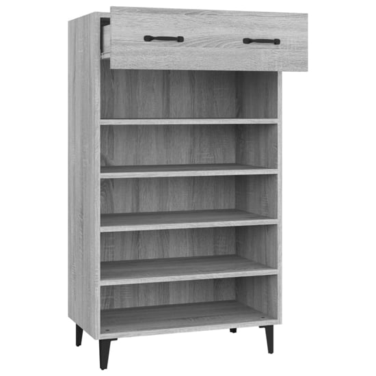 Decatur Wooden Shoe Storage Rack In Grey Sonoma Oak
