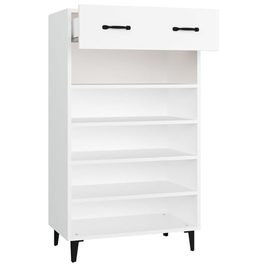 Decatur Wooden Shoe Storage Rack In White