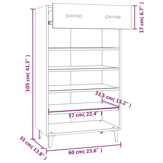 Decatur Wooden Shoe Storage Rack In White