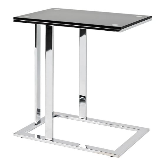 Read more about Declan glass side table in black with chrome base