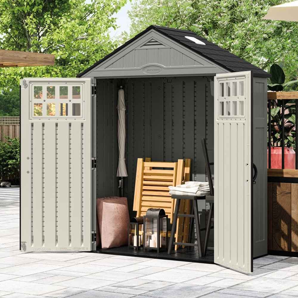 Decluttered 6x3 Reinforced Resin Garden Storage Cabinet in Grey
