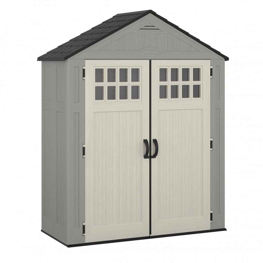 Decluttered 6x3 Reinforced Resin Garden Storage Cabinet in Grey