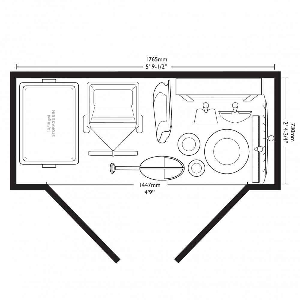 Decluttered 6x3 Reinforced Resin Garden Storage Cabinet in Grey