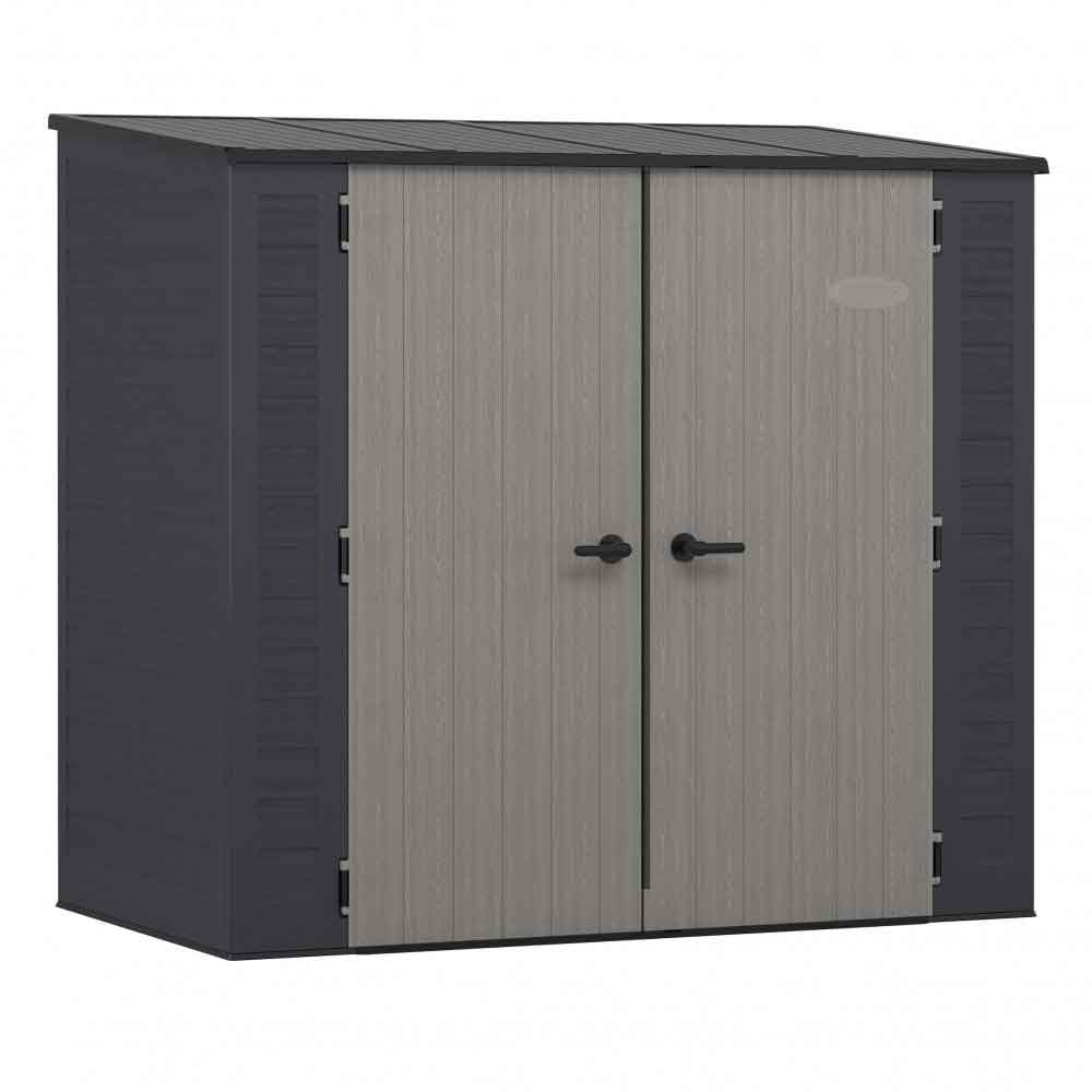 Decluttered 7x4 Reinforced Resin Garden Storage Cabinet in Anthracite