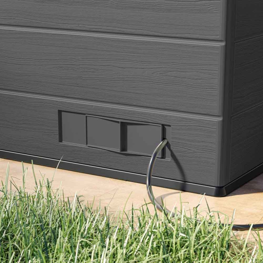 Decluttered 8x7 Garden Metal Entertainment Bar Shed In Cool Grey