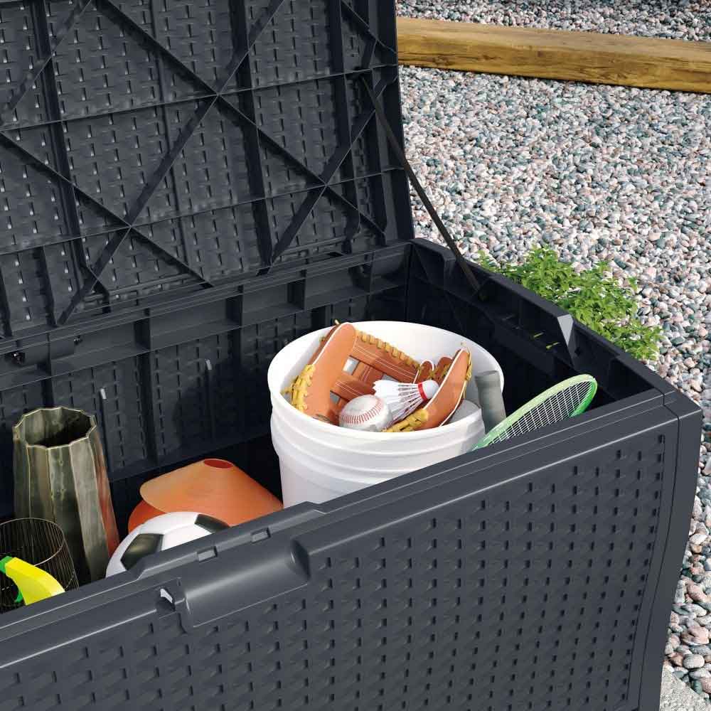Decluttered Reinforced Resin Garden 276L Storage Box in Cyberspace Grey
