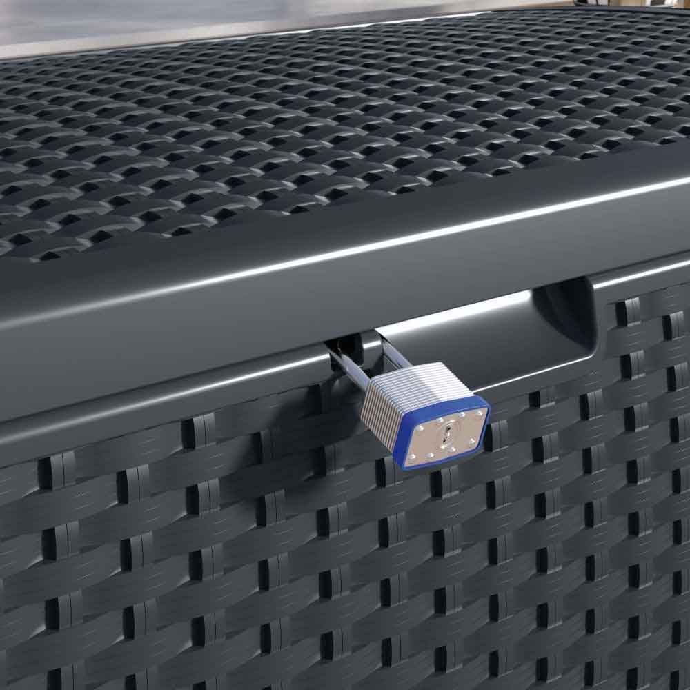 Decluttered Reinforced Resin Garden 276L Storage Box in Cyberspace Grey