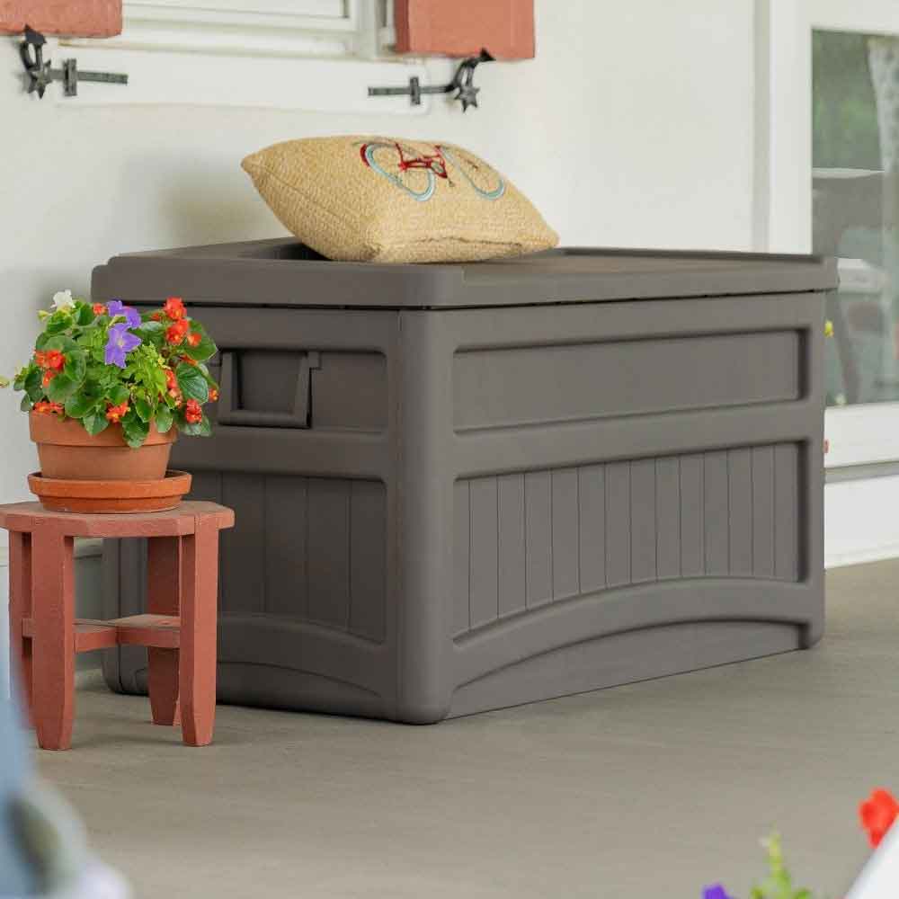 Decluttered Reinforced Resin Garden 276L Storage Box in Stone Grey