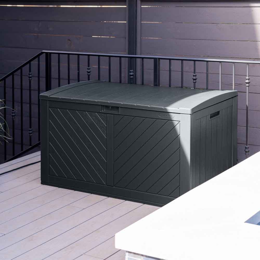 Decluttered Reinforced Resin Garden 507L Storage Box in Cyberspace Grey