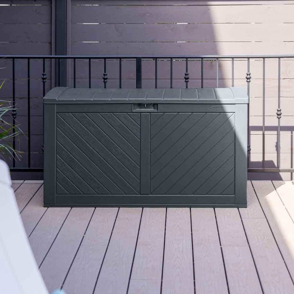 Decluttered Reinforced Resin Garden 507L Storage Box in Cyberspace Grey