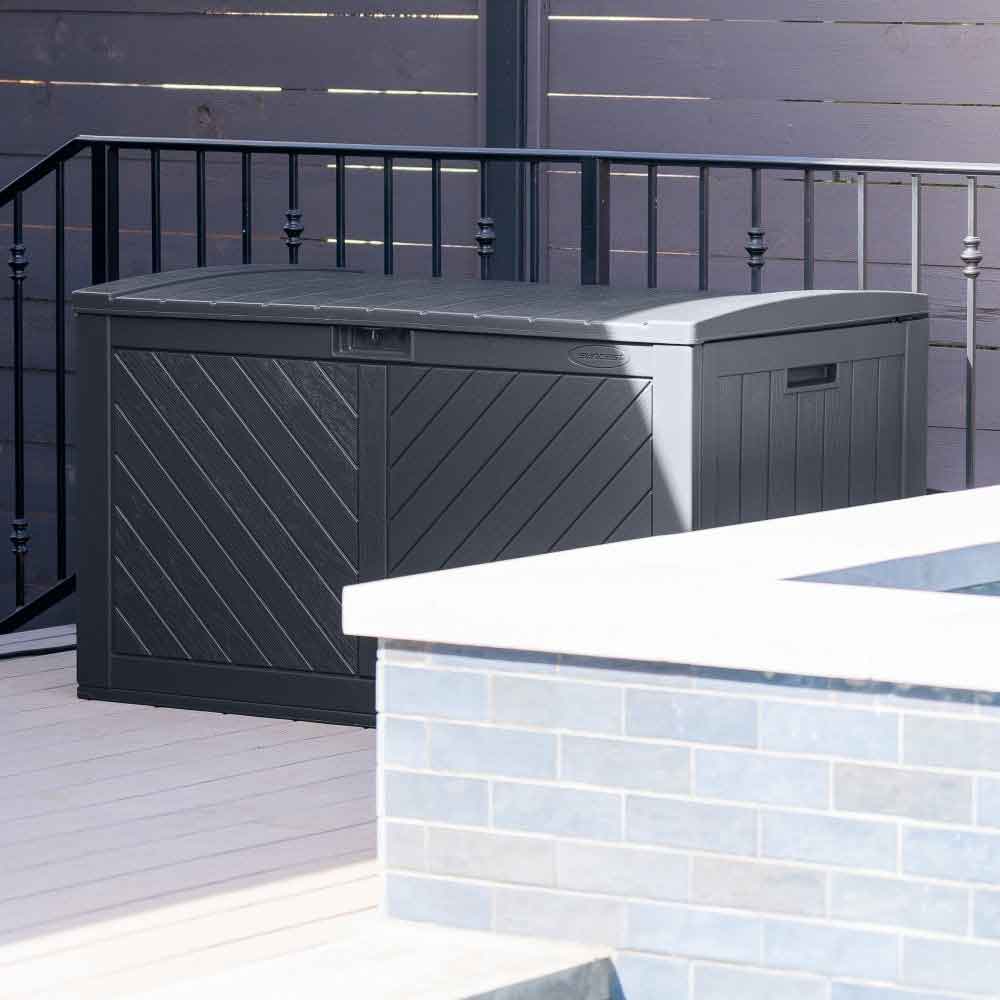 Decluttered Reinforced Resin Garden 507L Storage Box in Cyberspace Grey