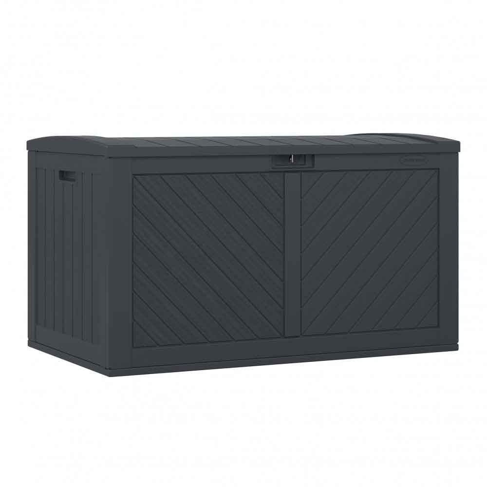 Decluttered Reinforced Resin Garden 507L Storage Box in Cyberspace Grey