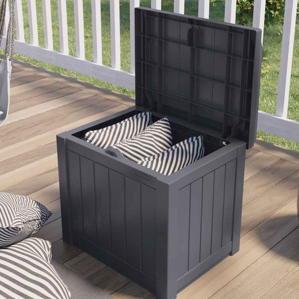 Decluttered Reinforced Resin Garden 83L Storage Box in Cyberspace Grey