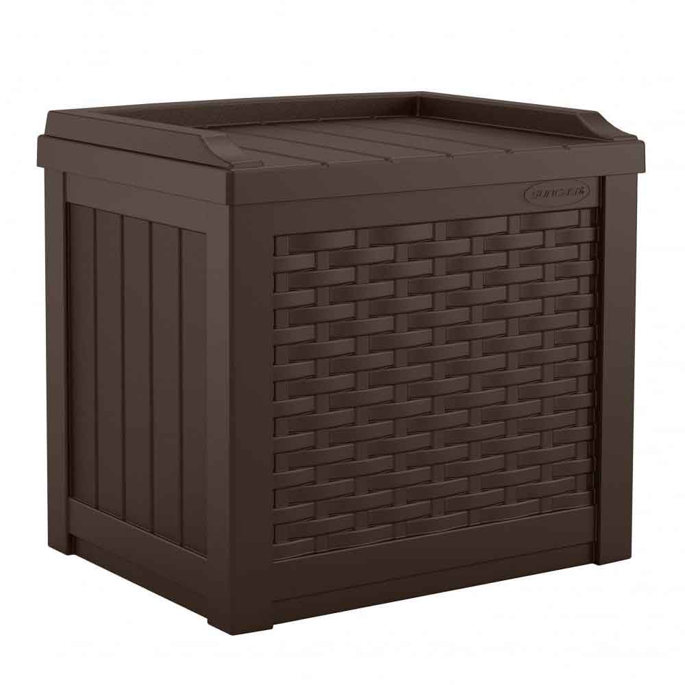 Decluttered Reinforced Resin Garden 83L Storage Box in Java Brown