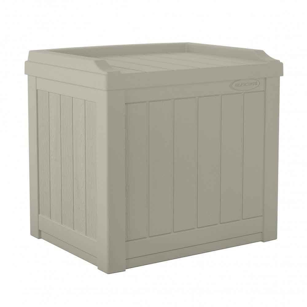 Decluttered Reinforced Resin Garden 83L Storage Box in Light Taupe