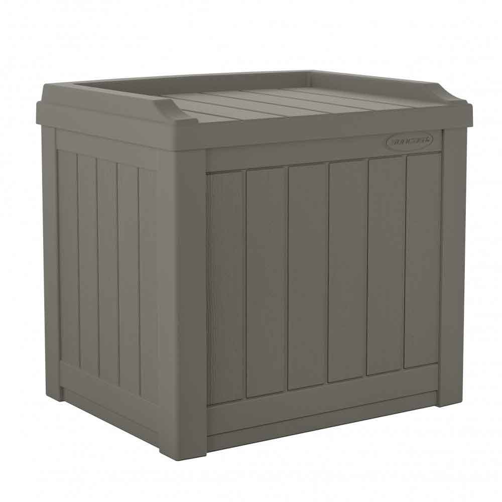 Decluttered Reinforced Resin Garden 83L Storage Box in Stone Grey