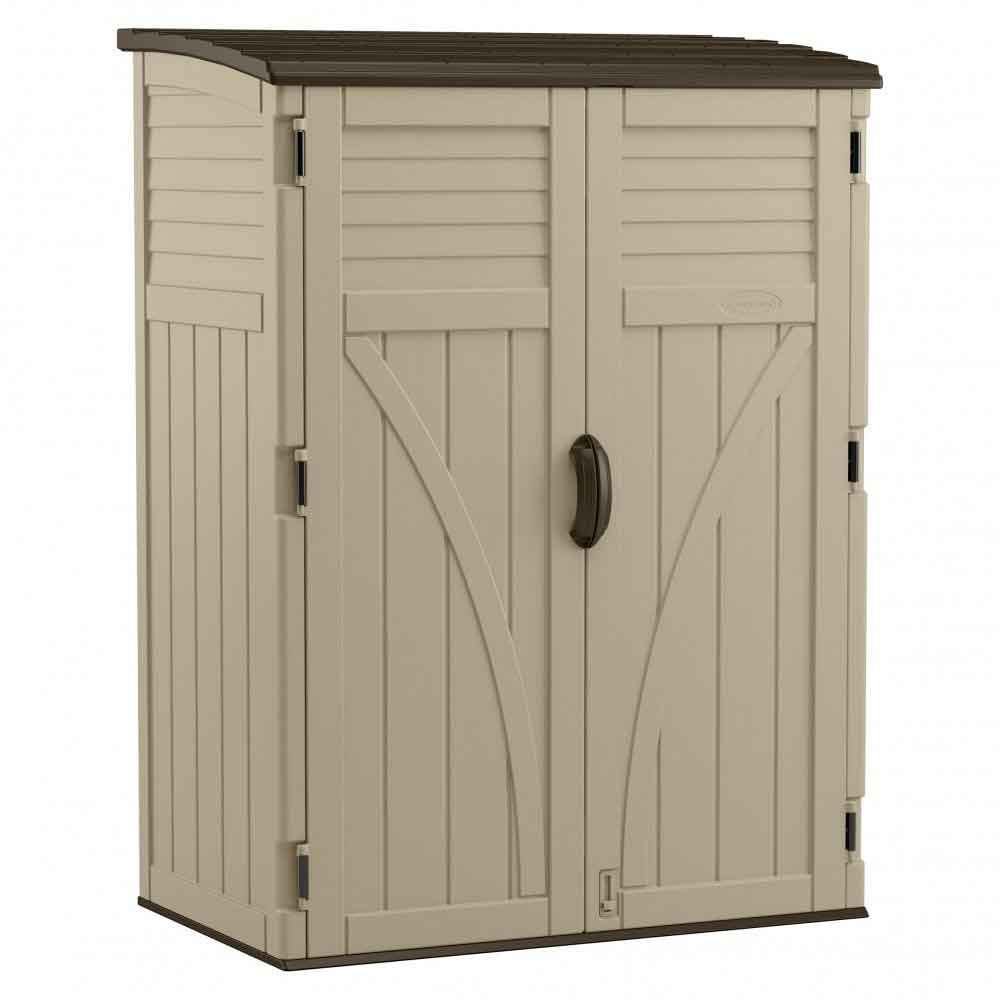 Decluttered Reinforced Resin Garden Storage Cabinet in Sand