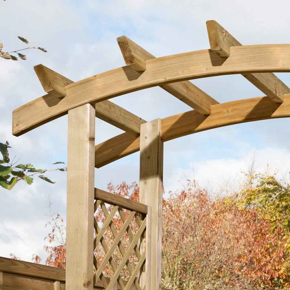 Decluttered Garden Wooden Arch In Natural