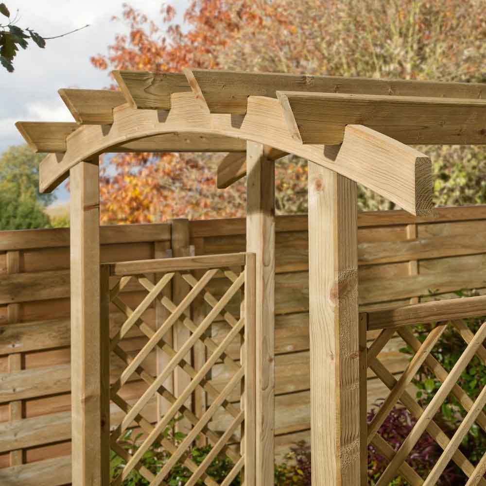 Decluttered Garden Wooden Arch In Natural