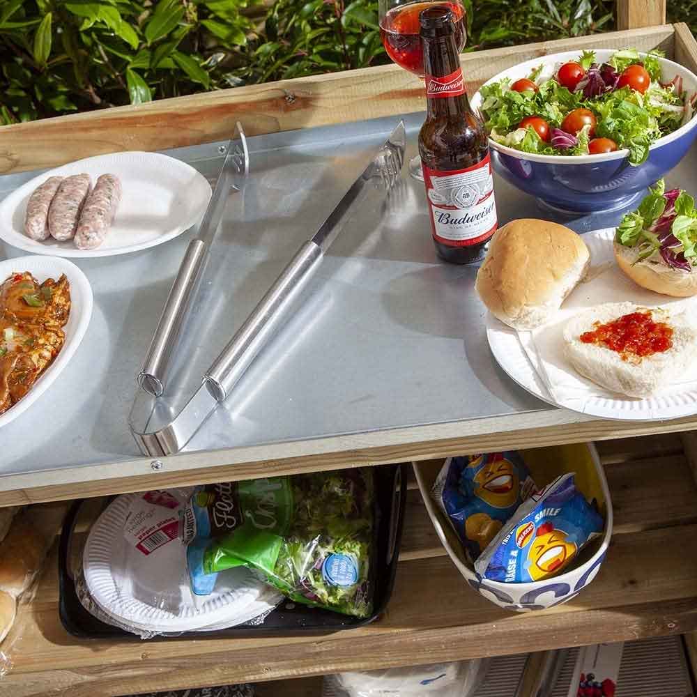 Decluttered Garden Wooden Barbecue Servery in Natural