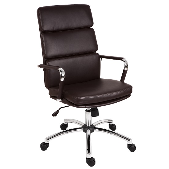 Product photograph of Deco Retro Eames Style Executive Office Chair In Brown from Furniture in Fashion