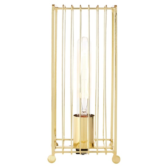 Photo of Decoli metal table lamp with metal frame in gold