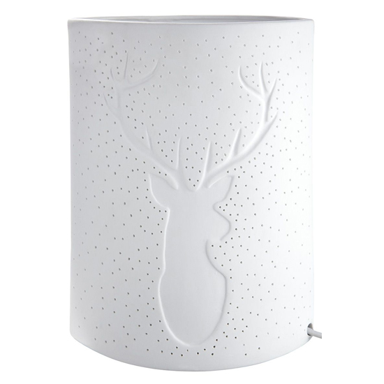 Deer Porcelain Table Lamp Large In White