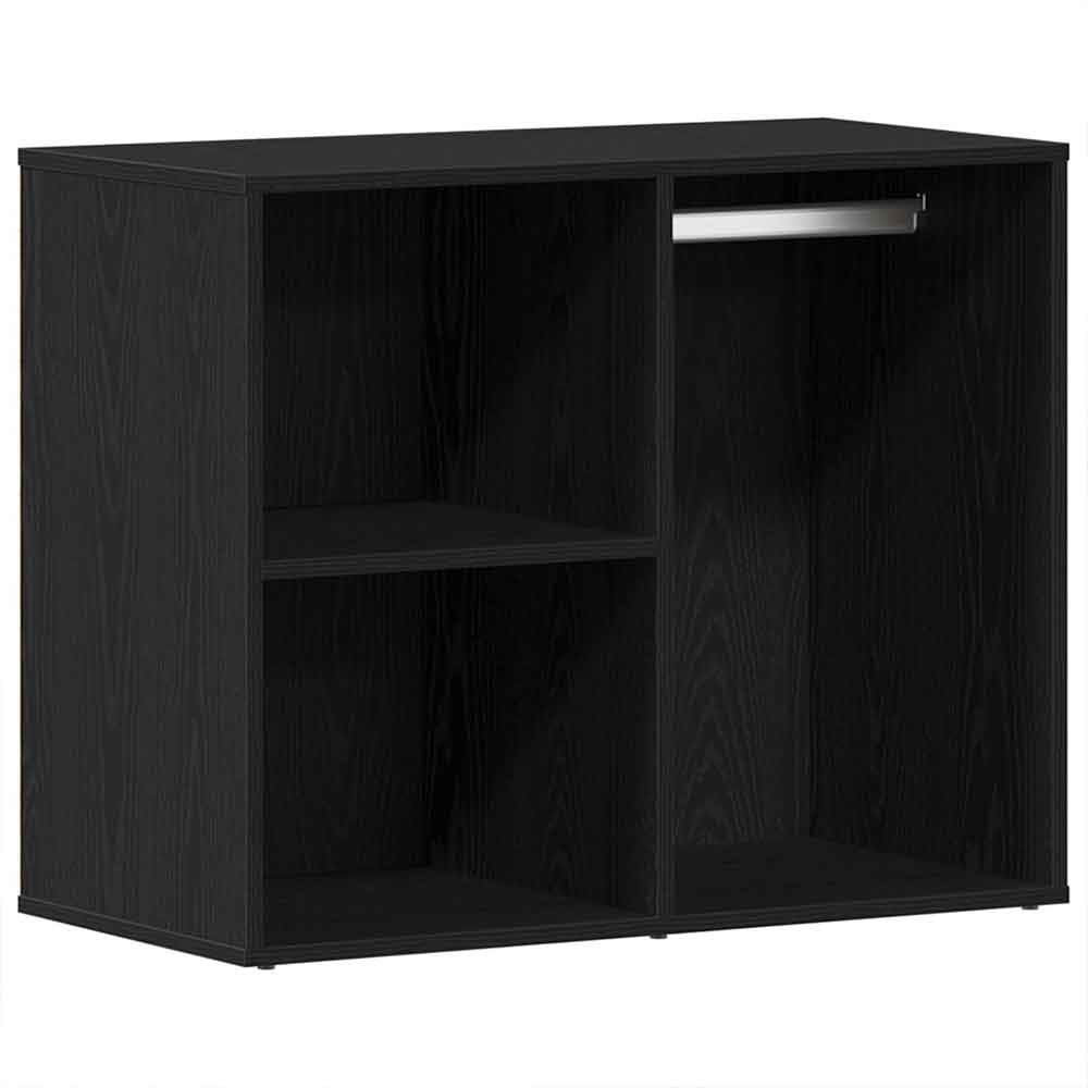 Deion Wooden Clothes Storage With Self In Black Oak