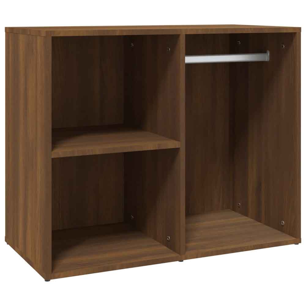 Deion Wooden Clothes Storage With Self In Brown Oak