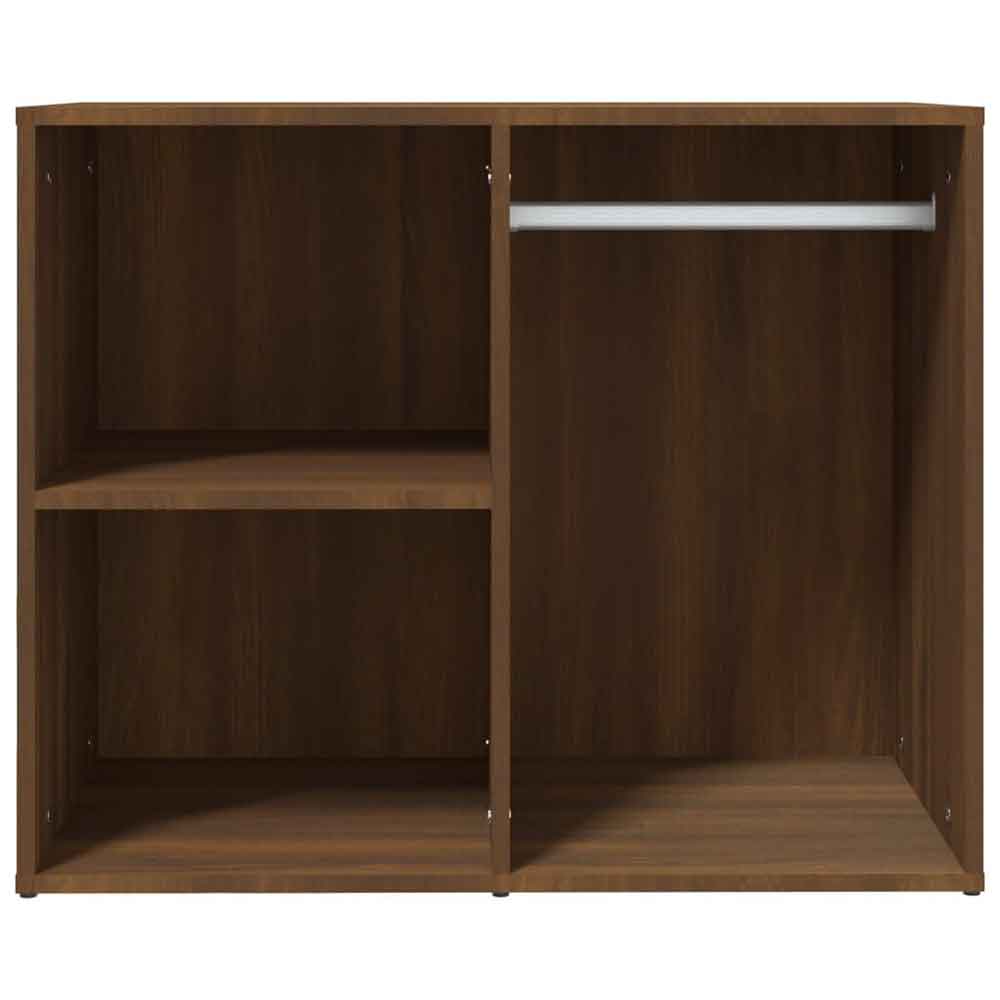 Deion Wooden Clothes Storage With Self In Brown Oak