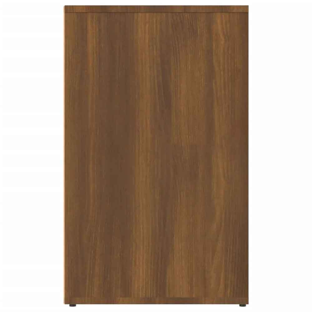 Deion Wooden Clothes Storage With Self In Brown Oak