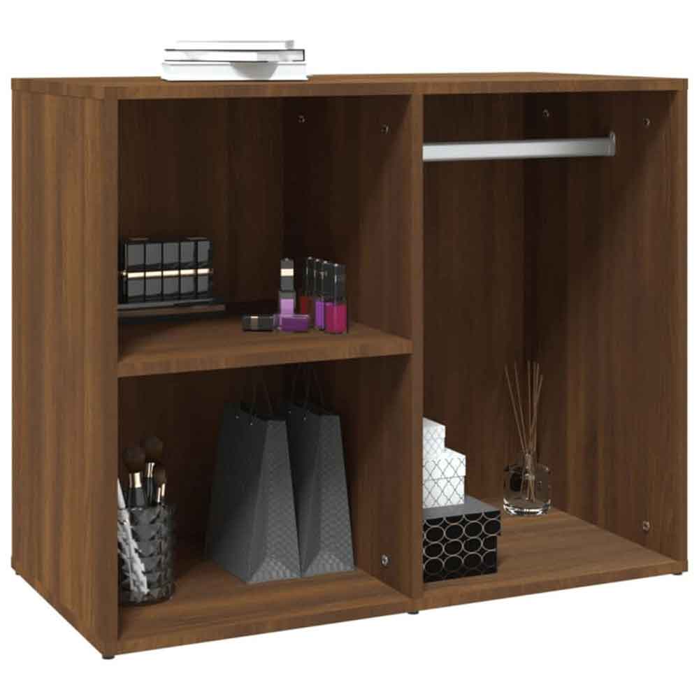 Deion Wooden Clothes Storage With Self In Brown Oak