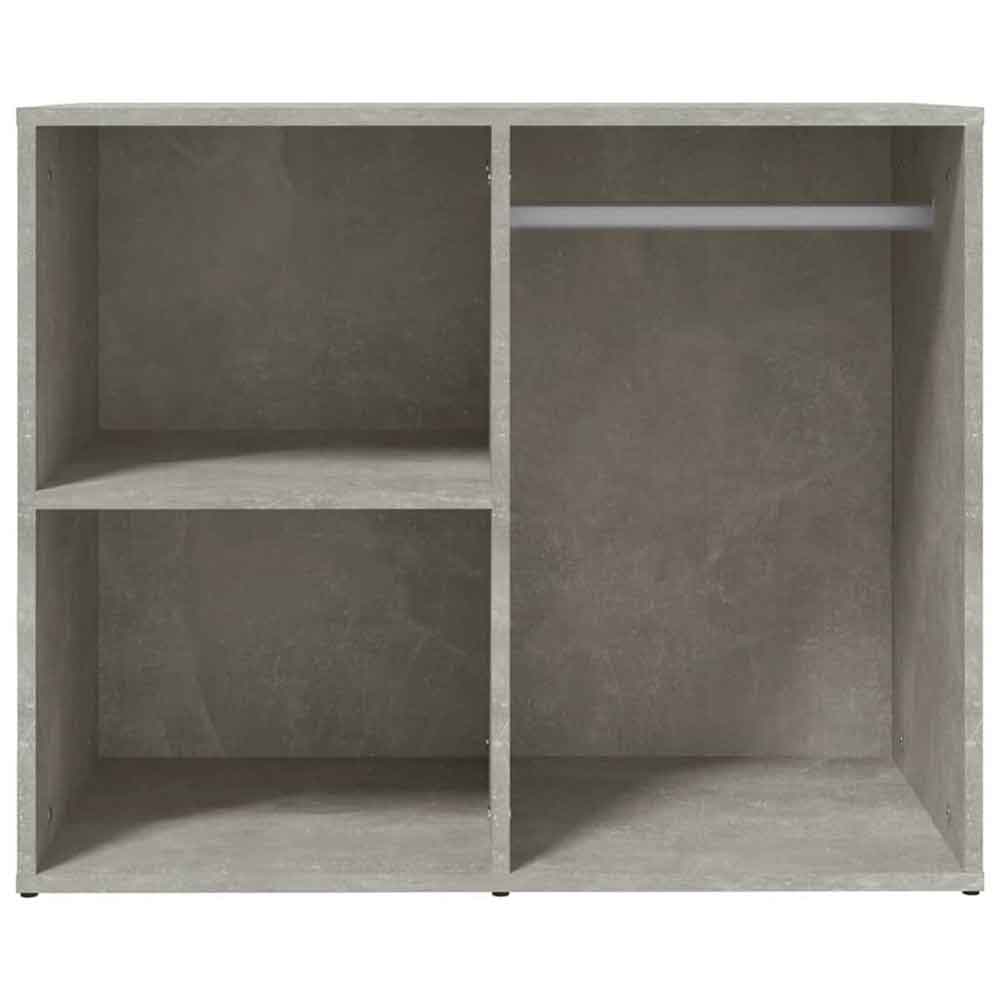 Deion Wooden Clothes Storage With Self In Concrete Grey