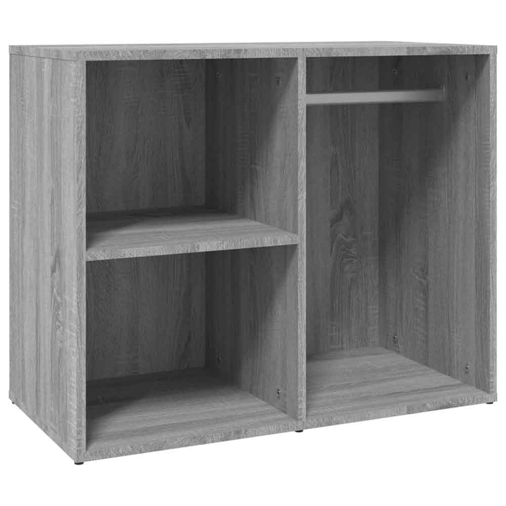 Deion Wooden Clothes Storage With Self In Grey Sonoma