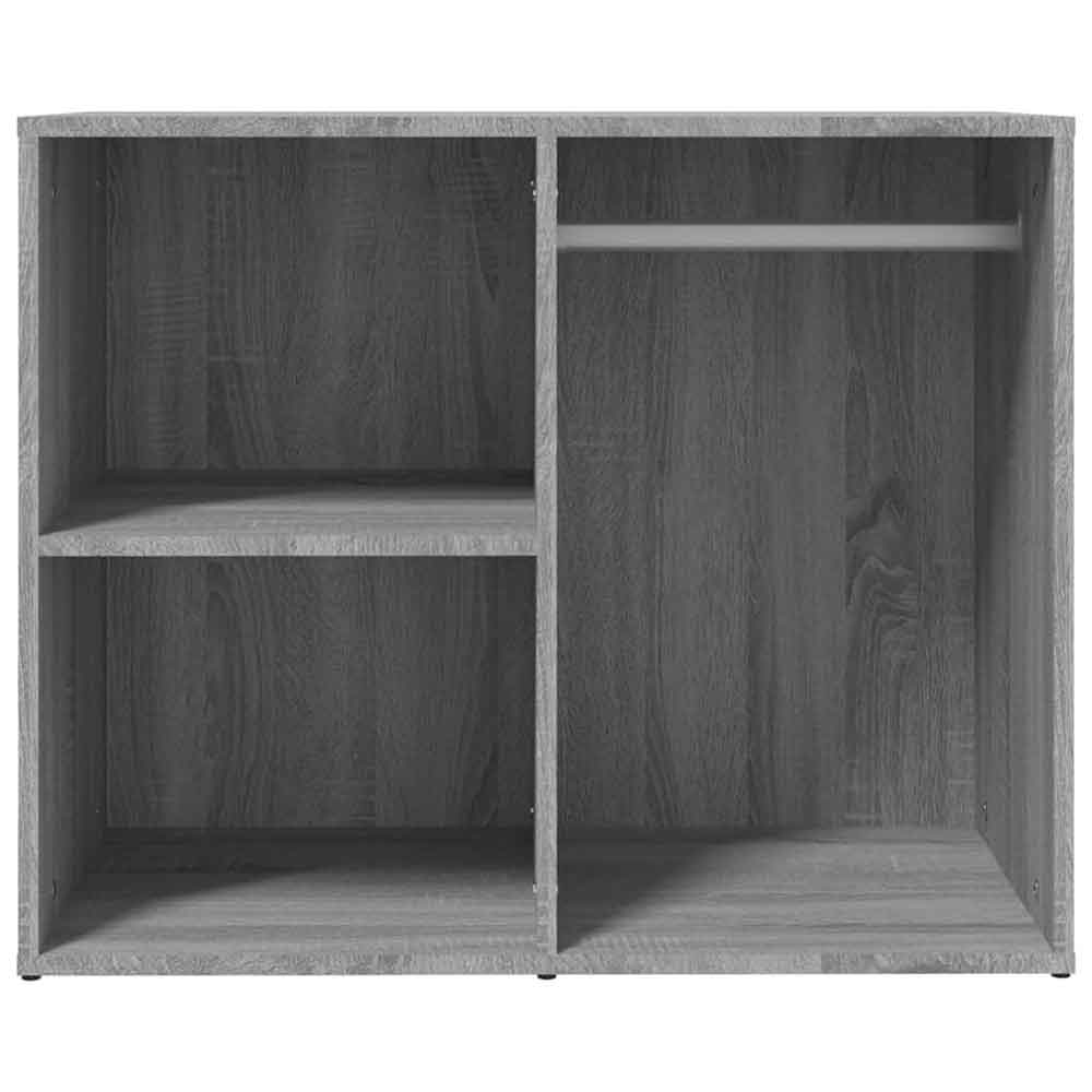 Deion Wooden Clothes Storage With Self In Grey Sonoma