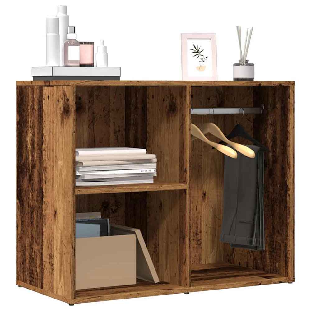 Deion Wooden Clothes Storage With Self In Old Wood